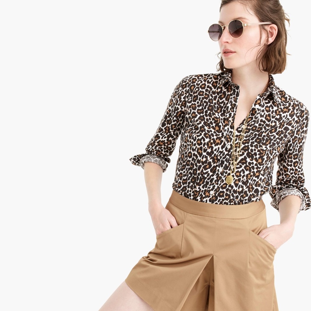 J. Crew Perfect Fit Leopard Print Button Up Shirt - image 4